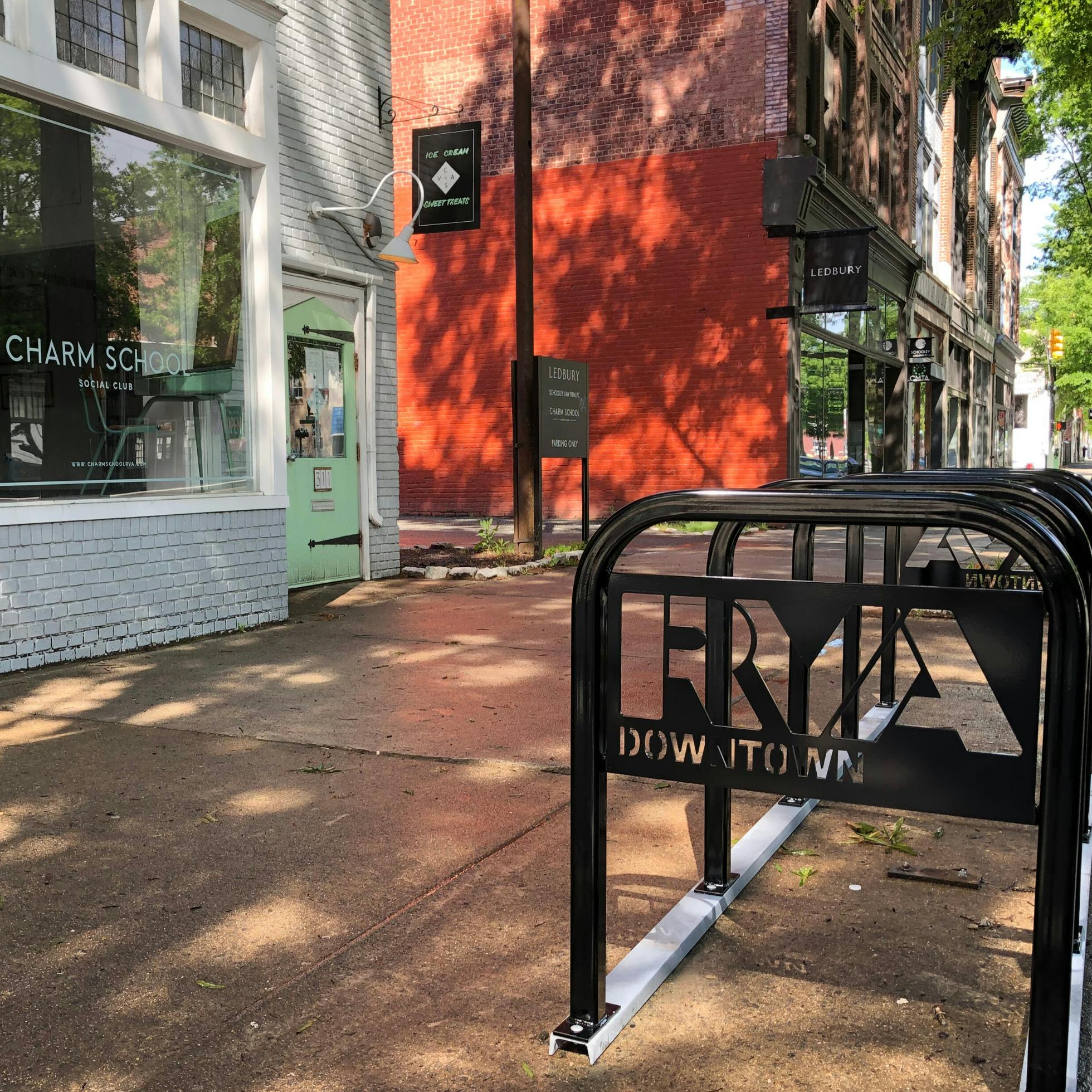 Downtown Richmond Bike Racks at Charm School