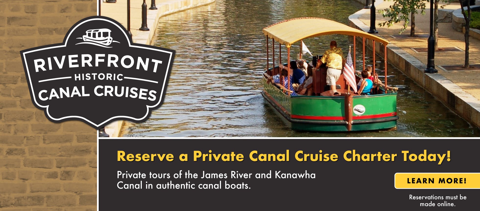 Riverfront Canal Cruises in Richmond, Virginia